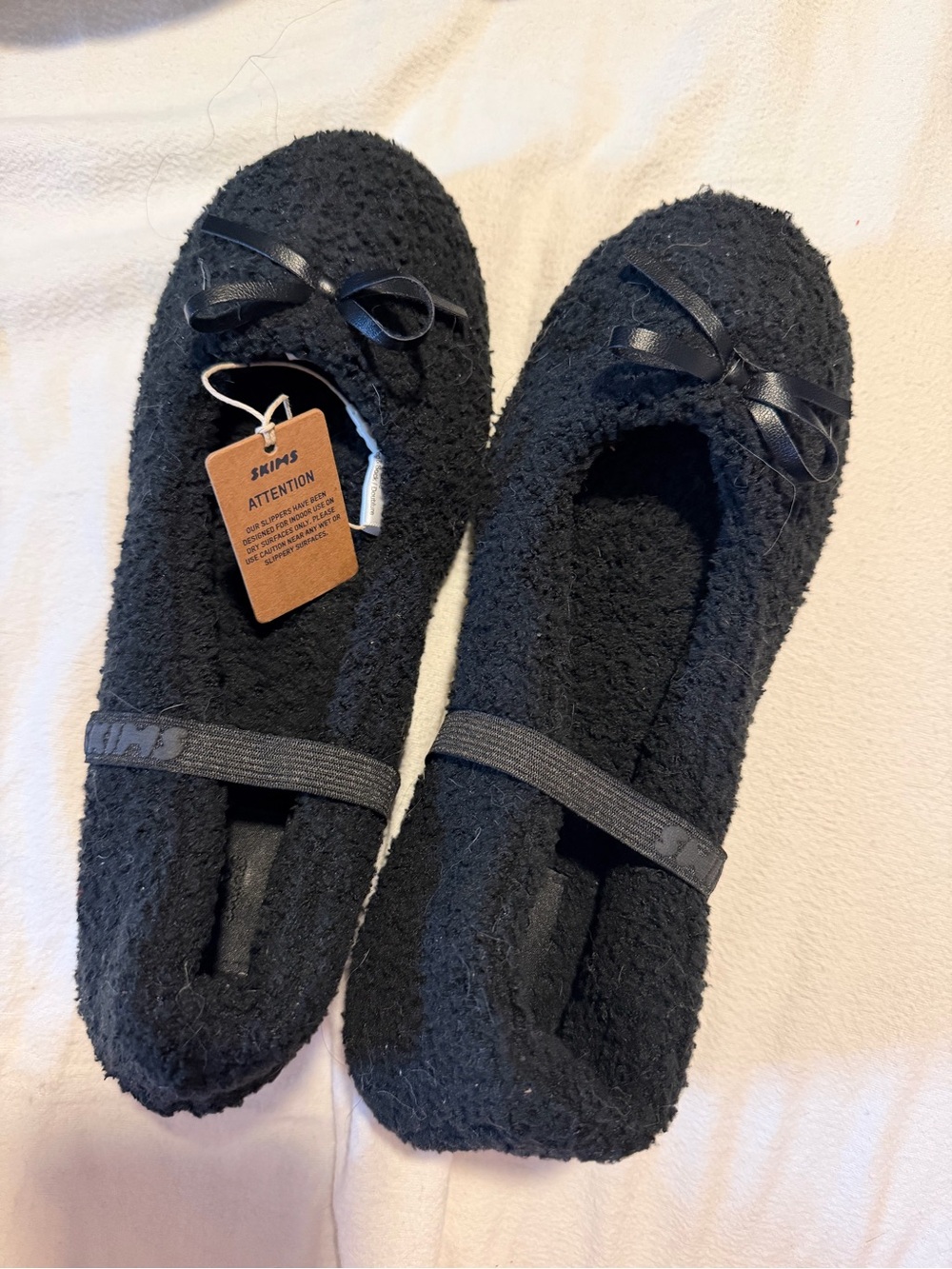 NWT Skims Cozy Ballet Slippers Onyx